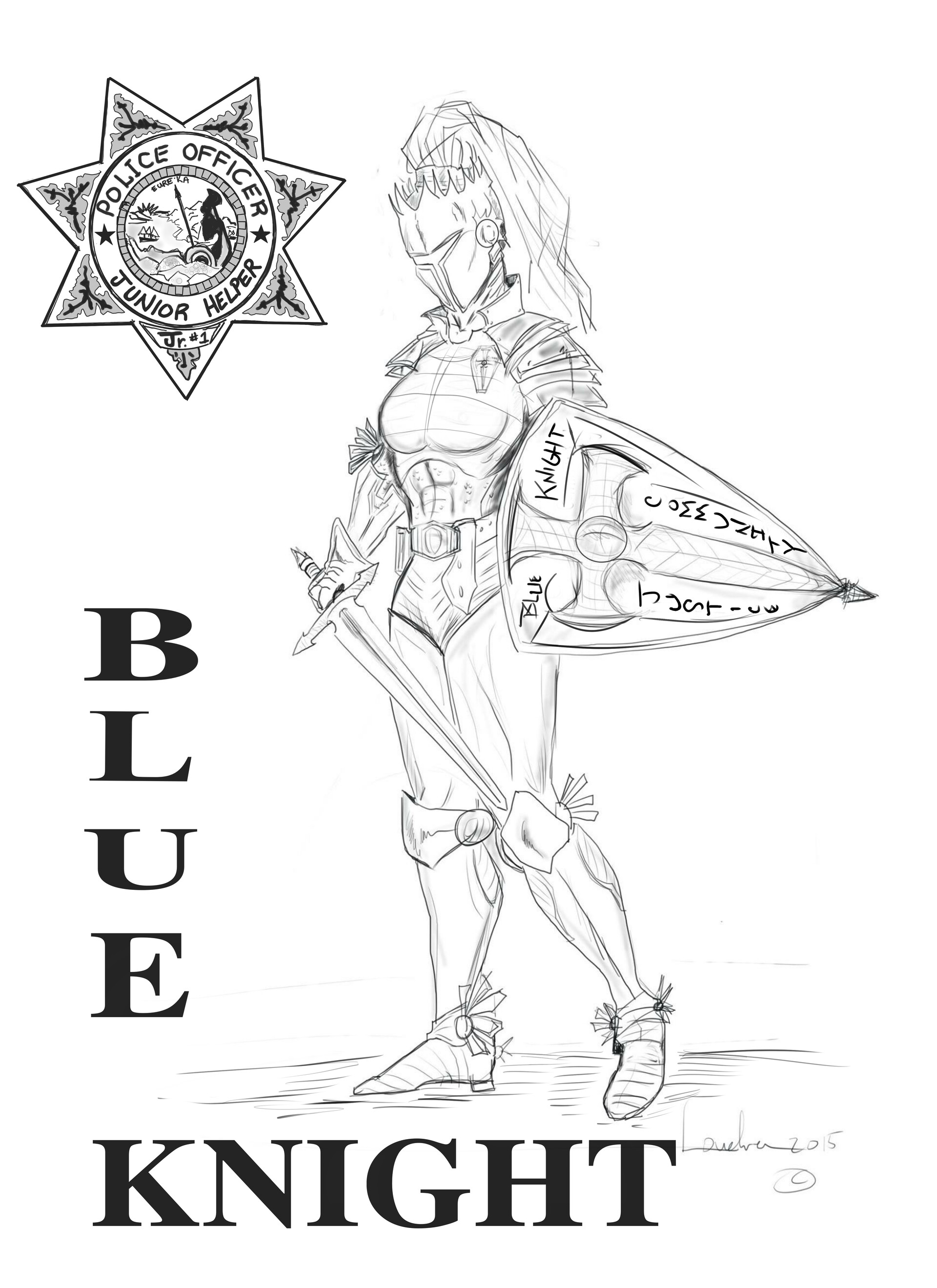 Ed Louchren - Blue Knight coloring book by code3comics (me)