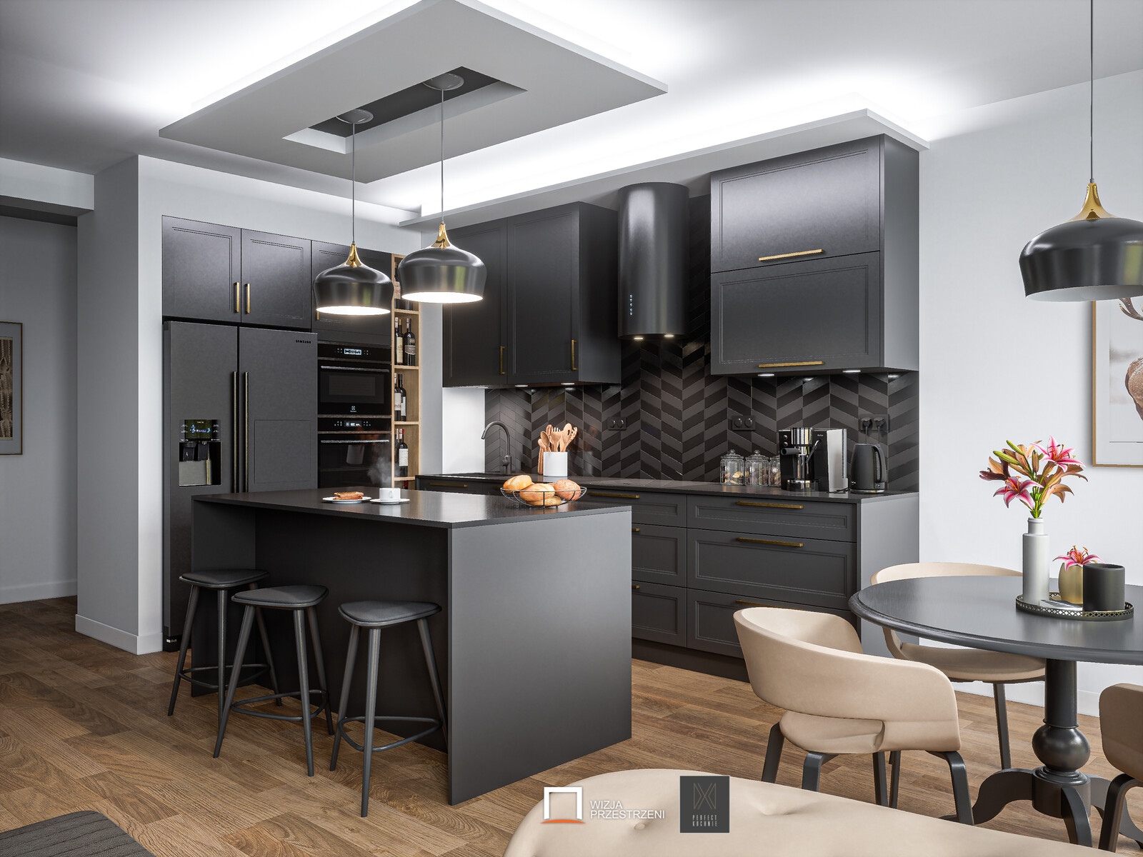 Black Kitchen Interior ArchViz - UE4 / Unreal Engine 4 + RTX