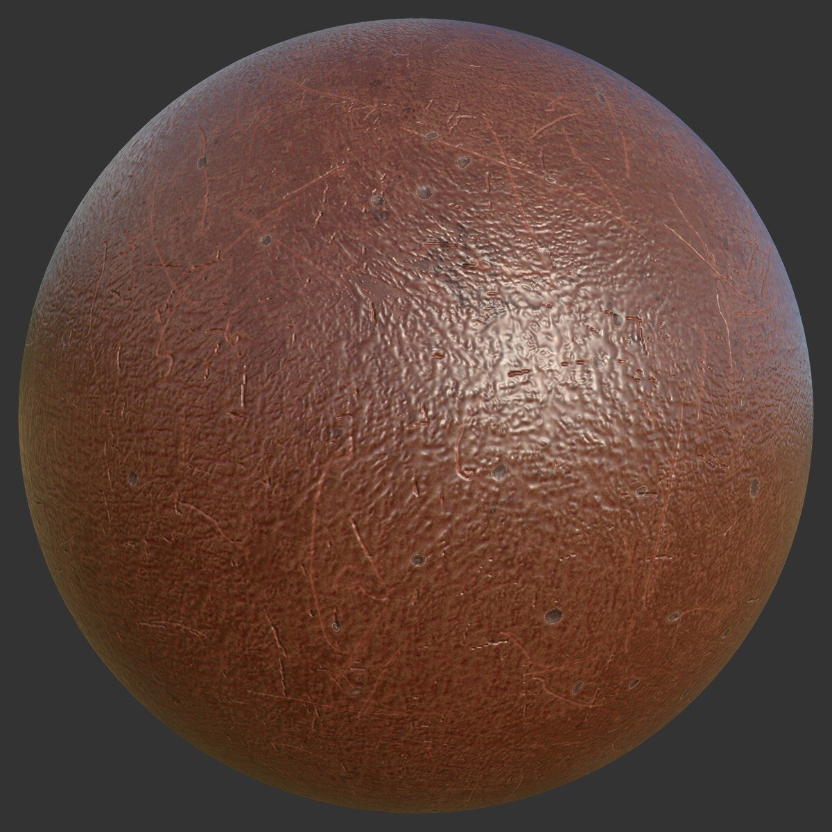 Worn Brown Leather Texture with Scratches and Dents, Free PBR