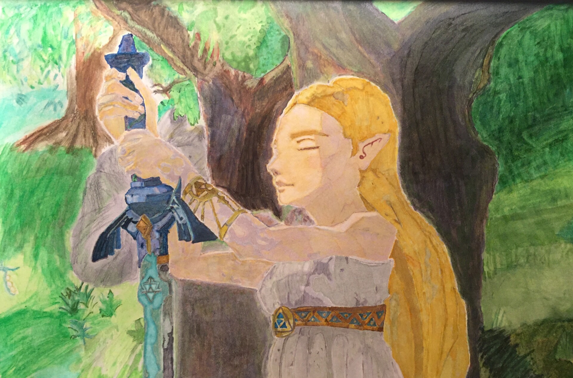 Artstation Zelda With The Master Sword Breath Of The Wild Ian Manning
