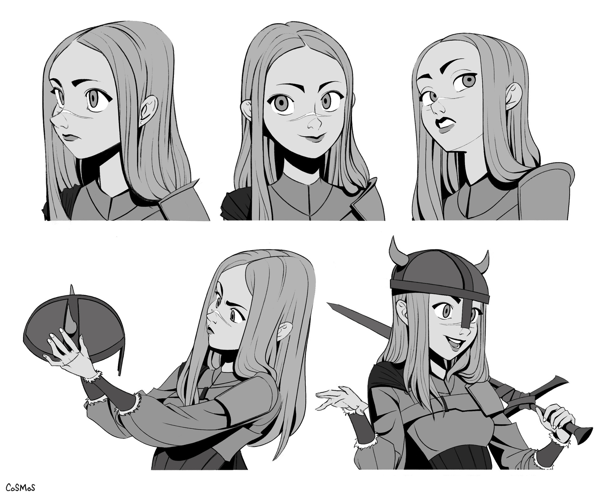 ArtStation - redraw a character two years ago.