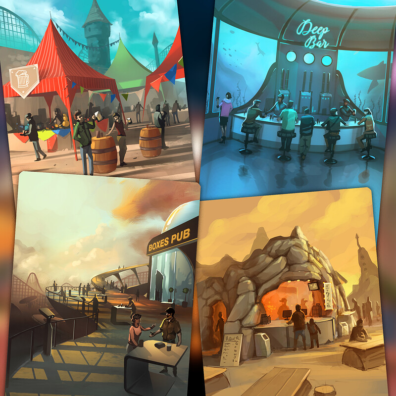 Restaurants cards for Wishland boardgame