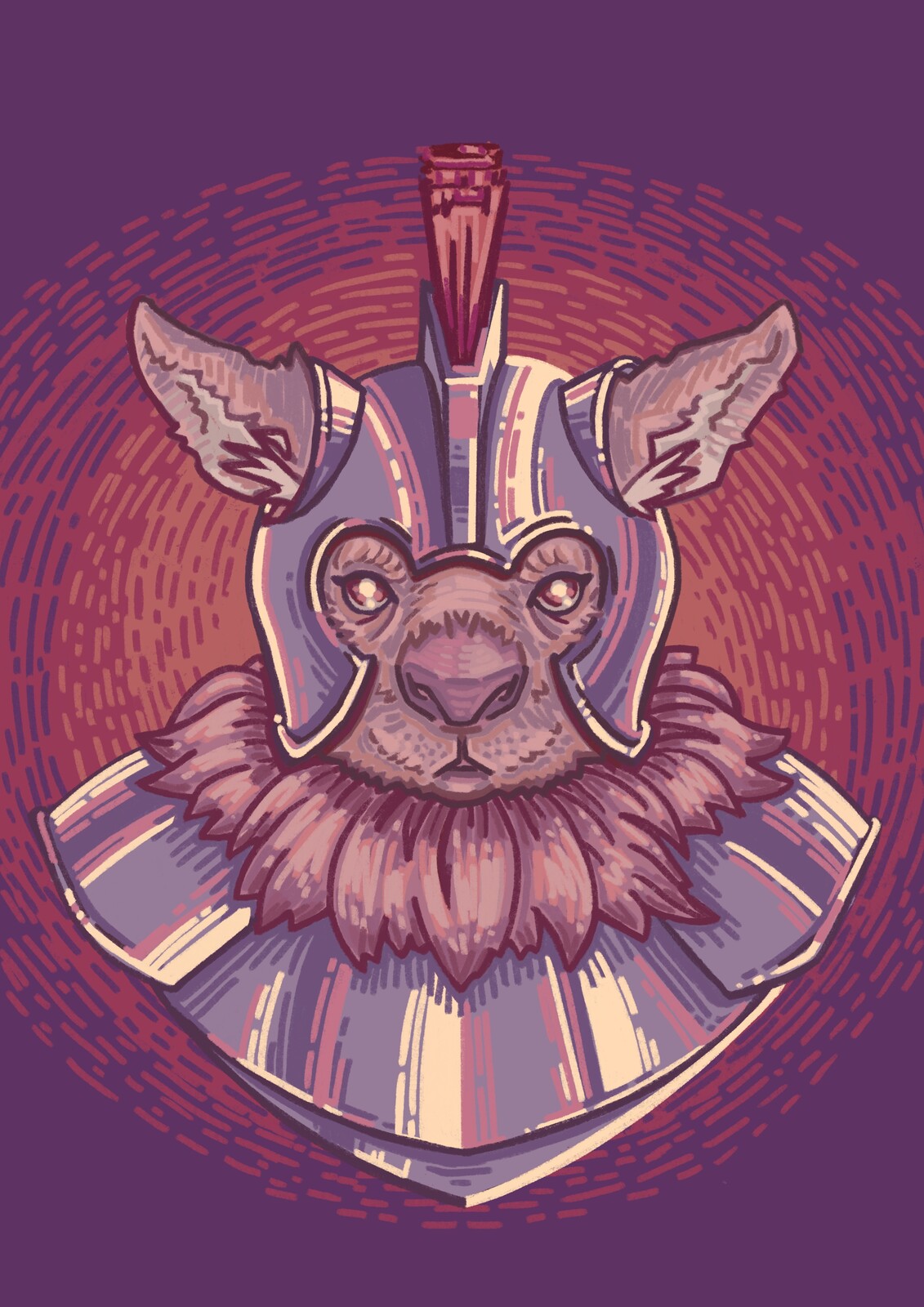 Wombat Paladin portrait, this kind albino wombat one of the 5 playable characters on this adventure!