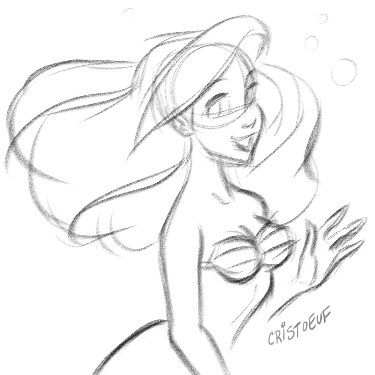 Artstation Ariel The Little Mermaid Sketch Crist Oeuf