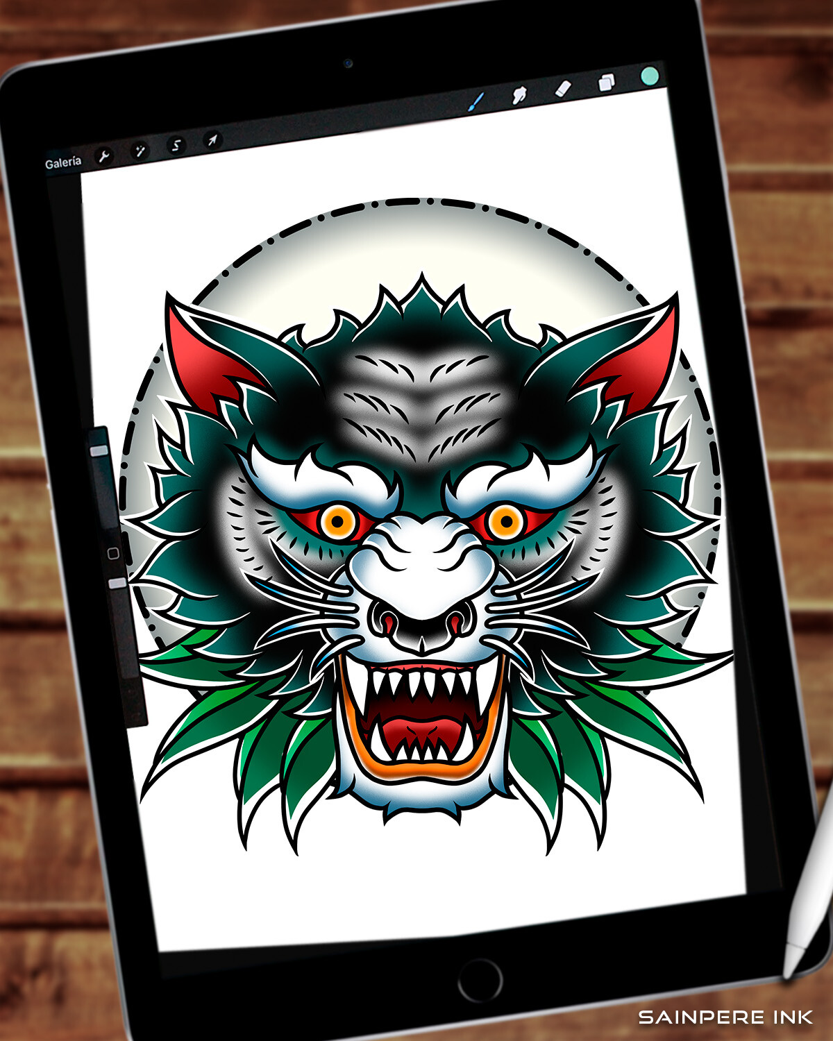 Traditional Red Wolf Art Board Print for Sale by crystaltotem  Redbubble