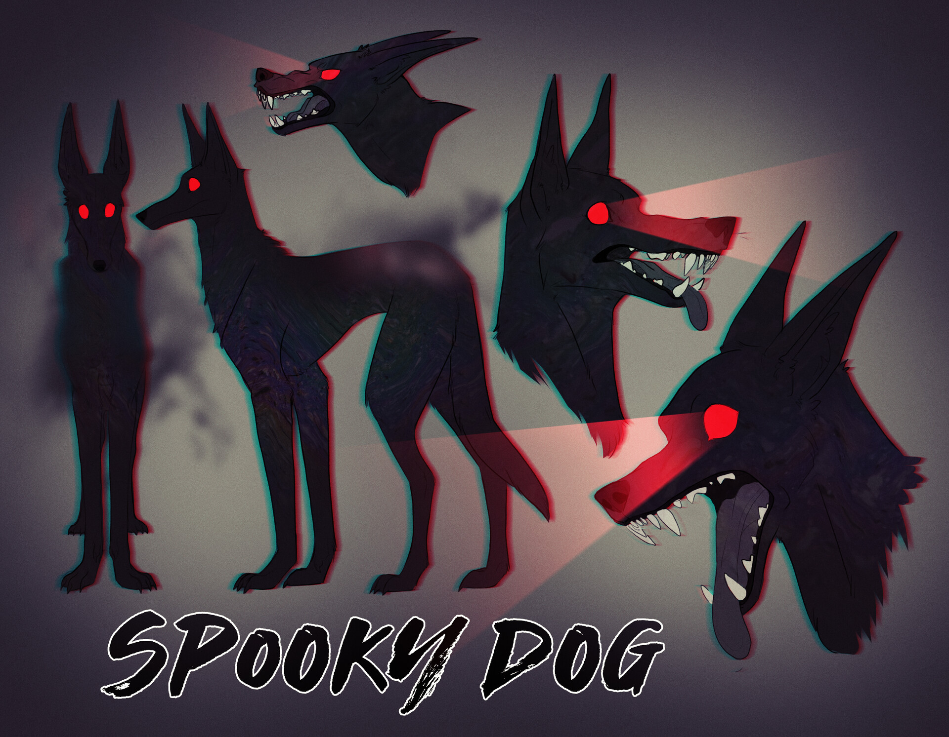spooky dog art