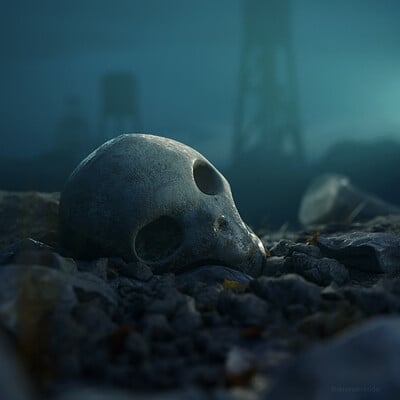 Andrew c popa skull render01 by therendercode