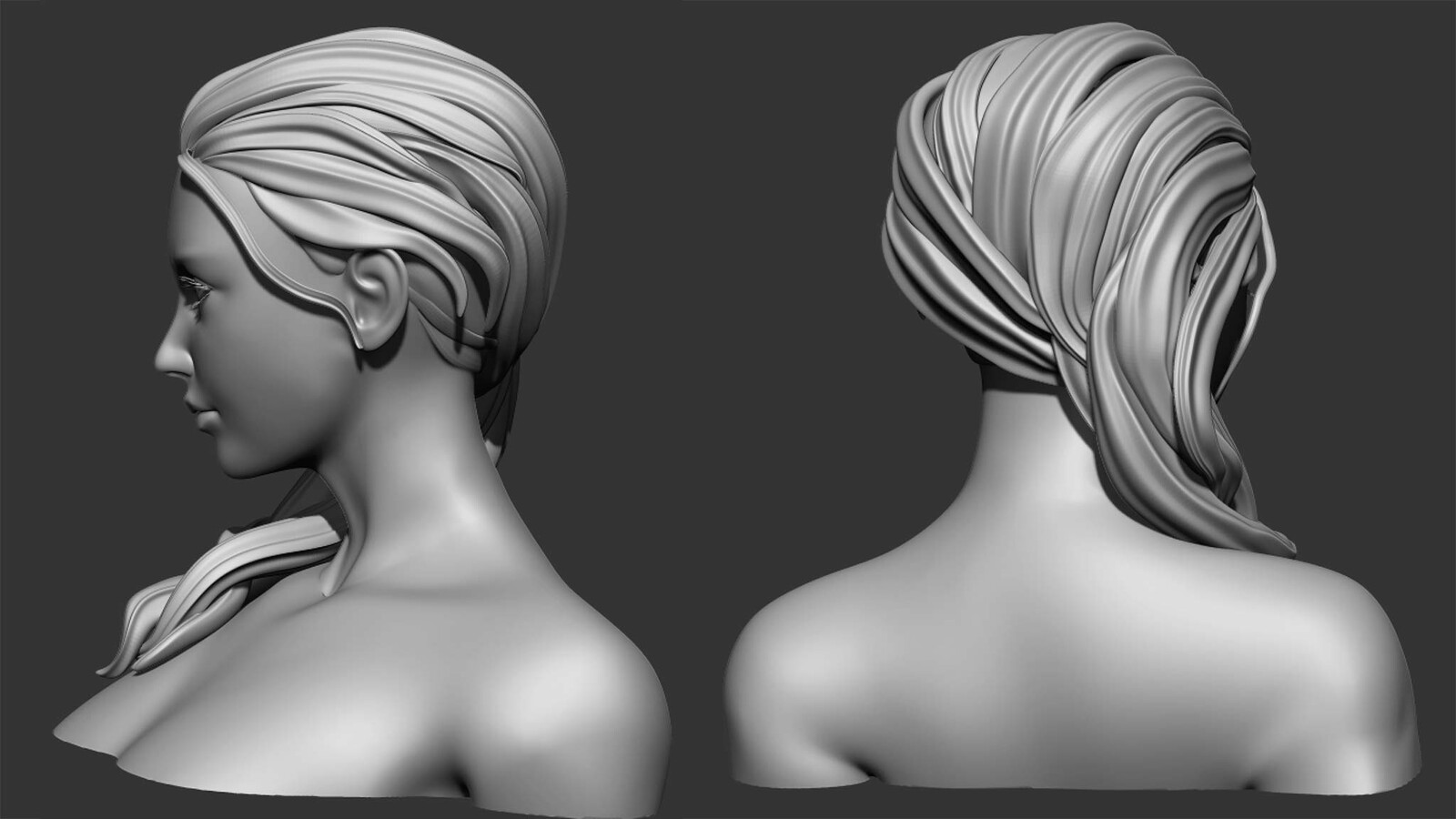 take model Female hair sculpt