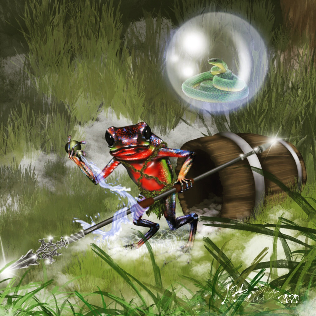 Grung Monk Artstation Nak Mog Ja Exiled Grung Four Elements Path Monk Absolute Art nak mog ja exiled grung four elements