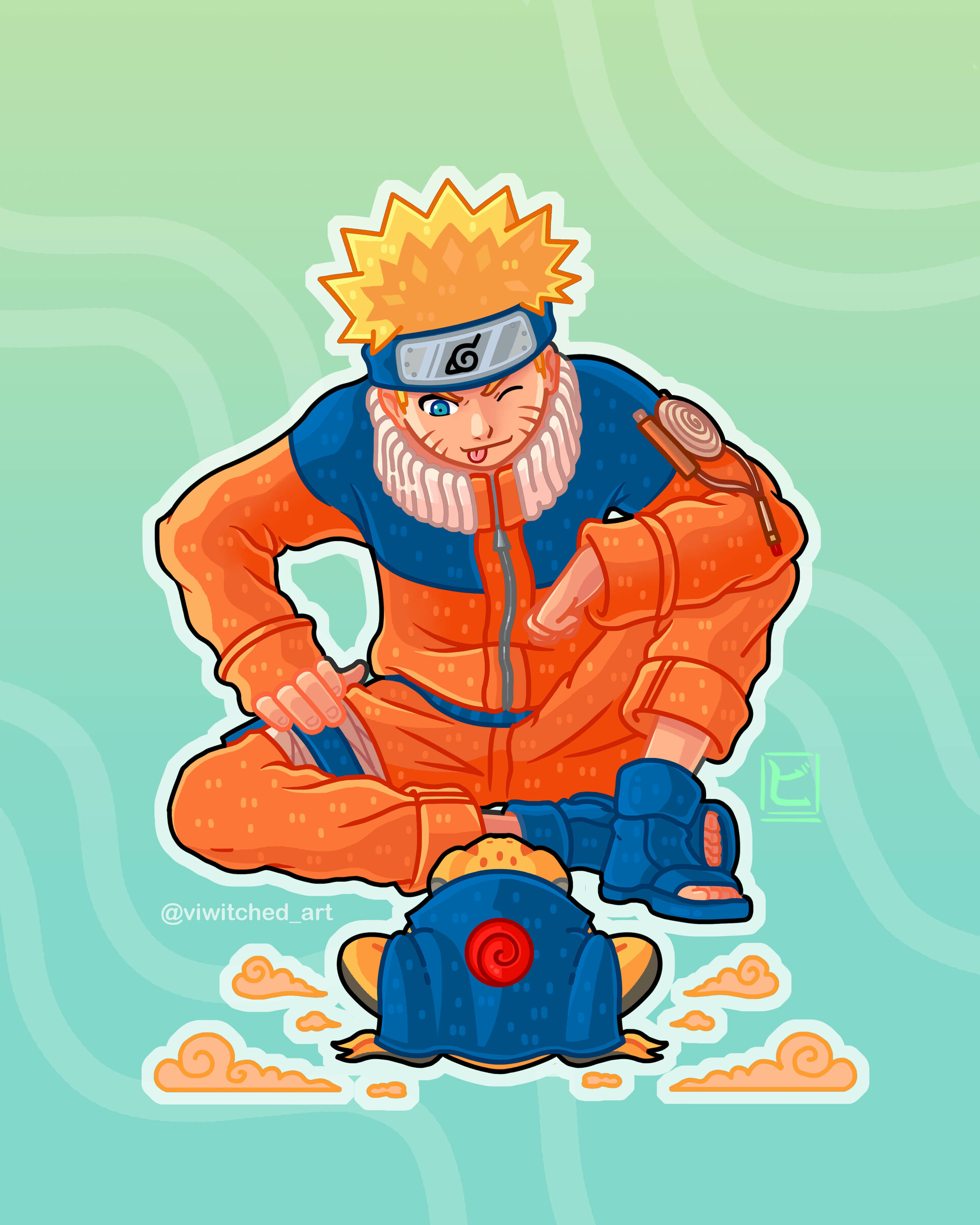 Artstation Naruto And Gamakichi Illustration Viviana Ramirez