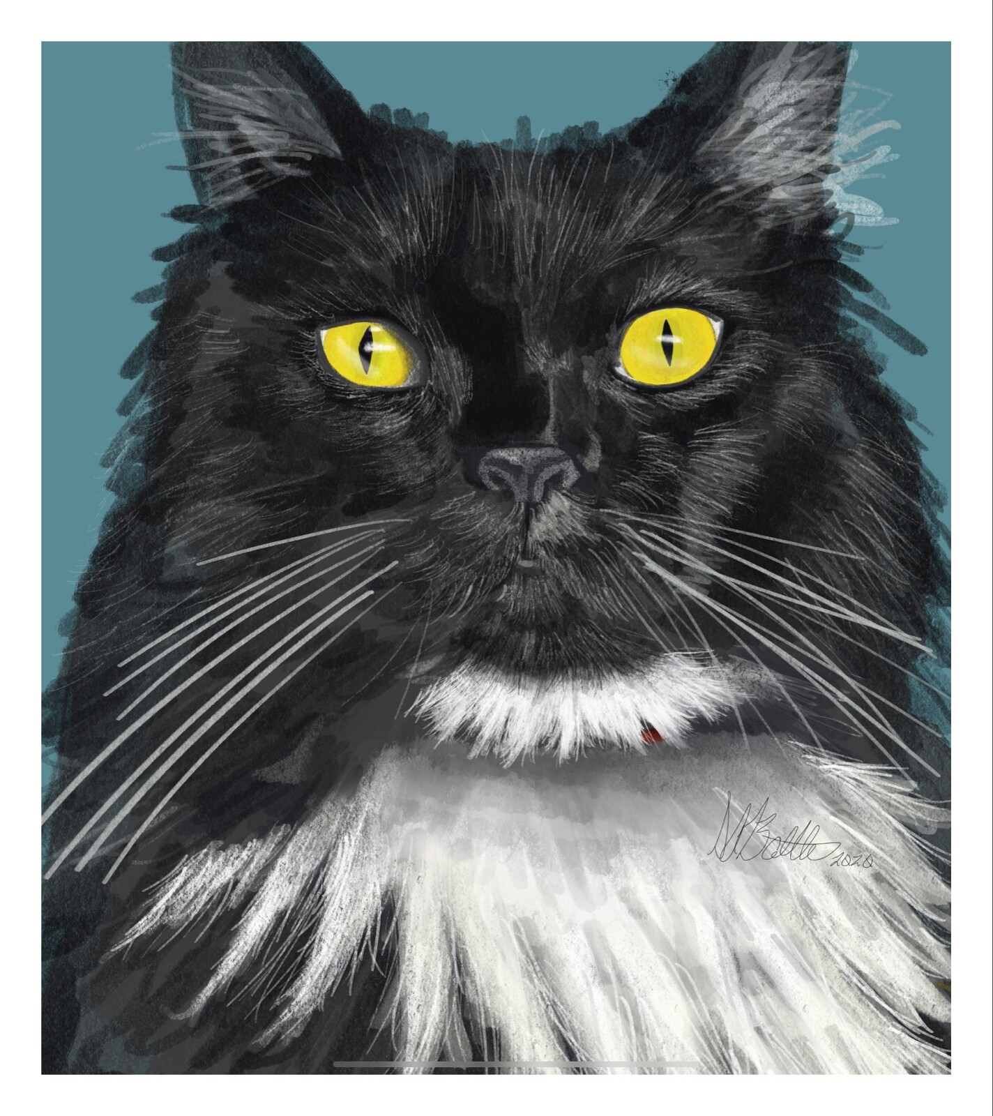 Two-Bit- Pet portrait commissioned by his beloved human- Kia Brooks