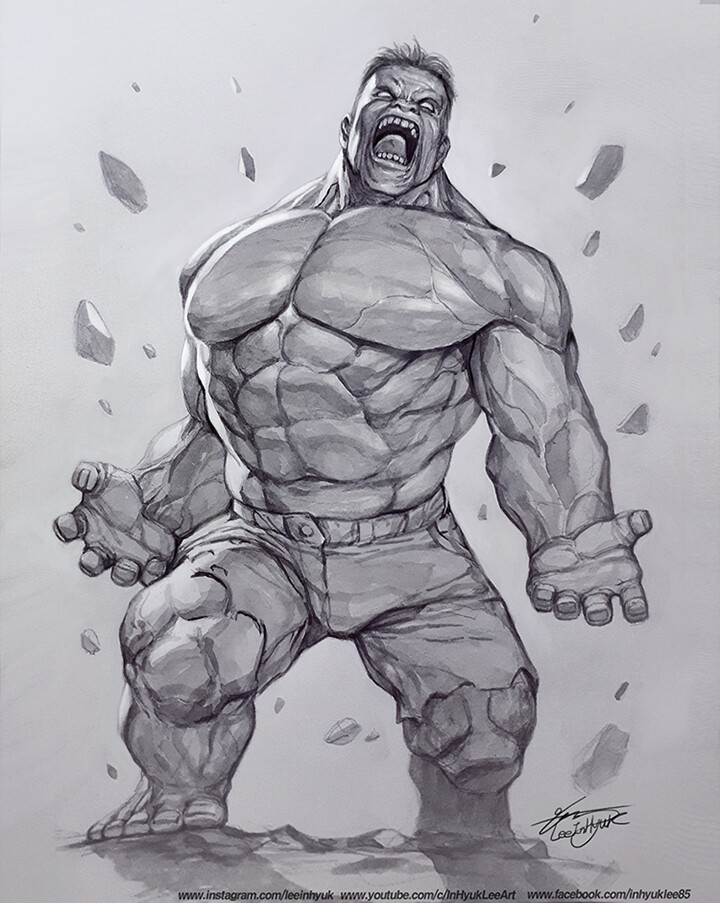 Hulk/ Full body/ Pencil &amp; Inks/ A4/ C2E2 2020