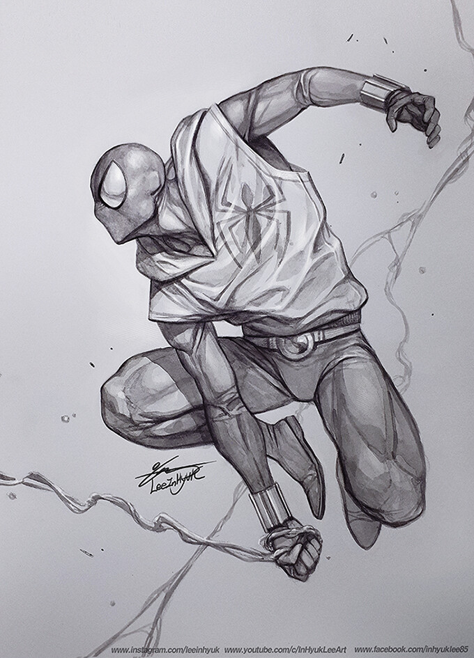 Scarlet Spider/ Full body/ Pencil &amp; Inks/ A4/ C2E2 2020