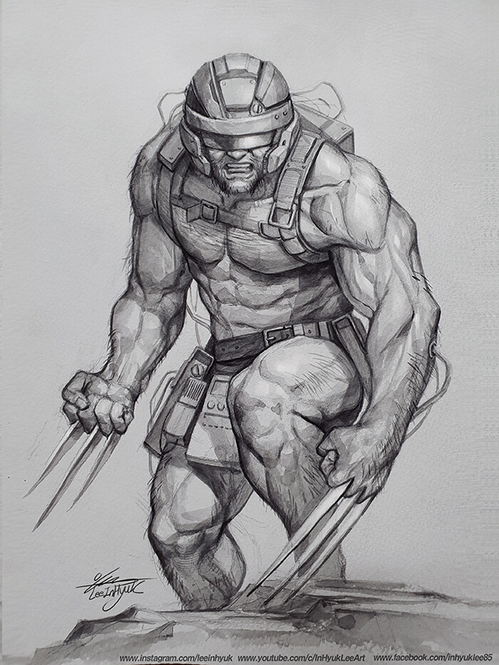 Wolverine Weapon X/ Full body/ Pencil &amp; Inks/ A4/ C2E2 2020