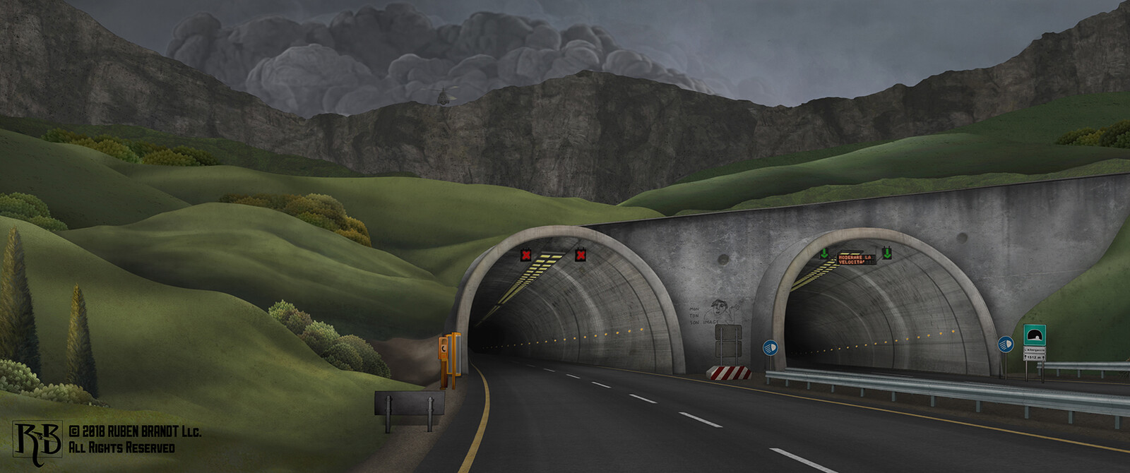 My task: landscape, tunnels without smoke