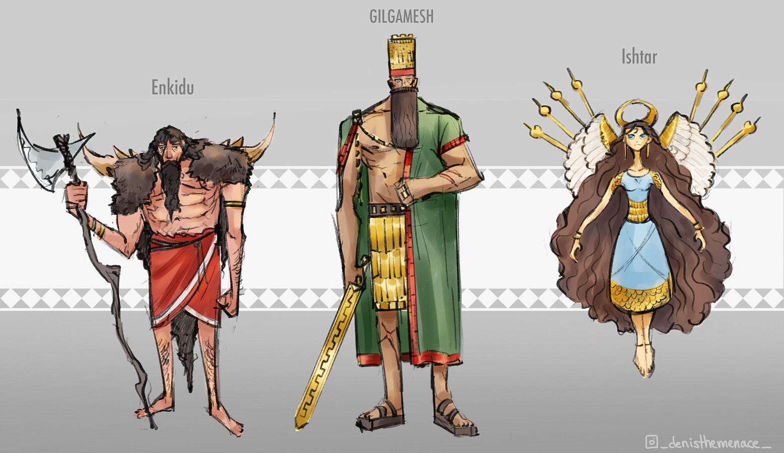 The Art of Denis Aurelian Mocanu - Epic of Gilgamesh - Character designs