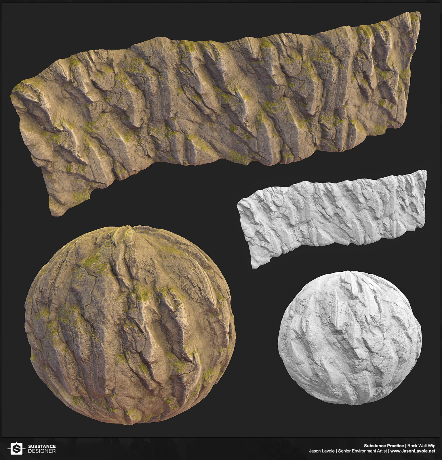 Testing out a new Substance workflow for Rock Tileables (first test)