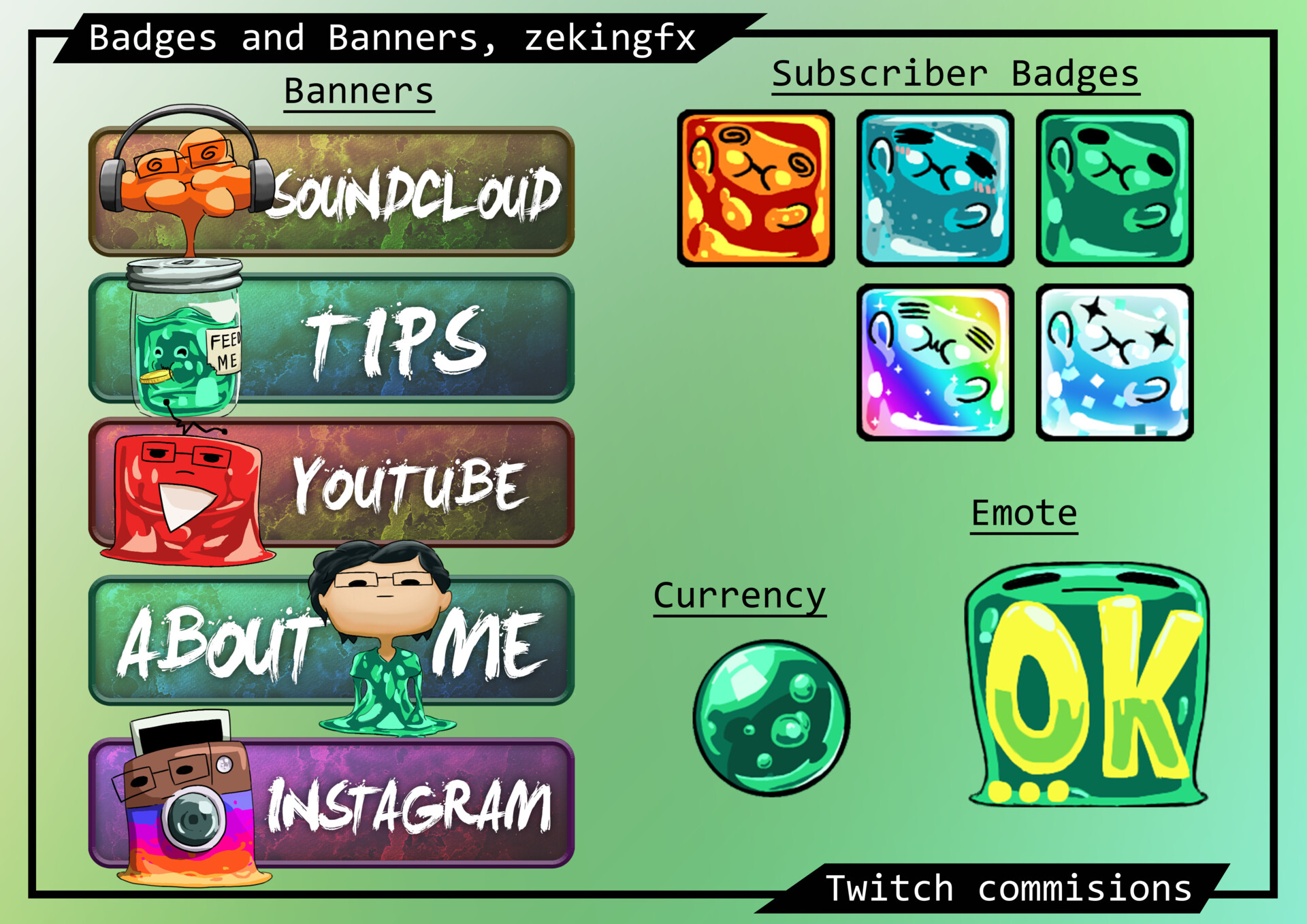 Artstation Twitch Sub Badges Emotes And Banners Ezekiel Ng