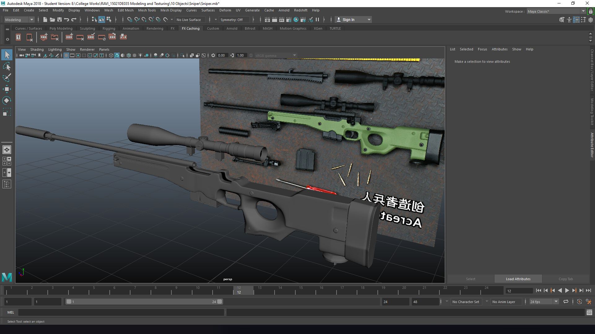 Artstation Gun Modeling Suppressed Bolt Action Sai Ravi Teja