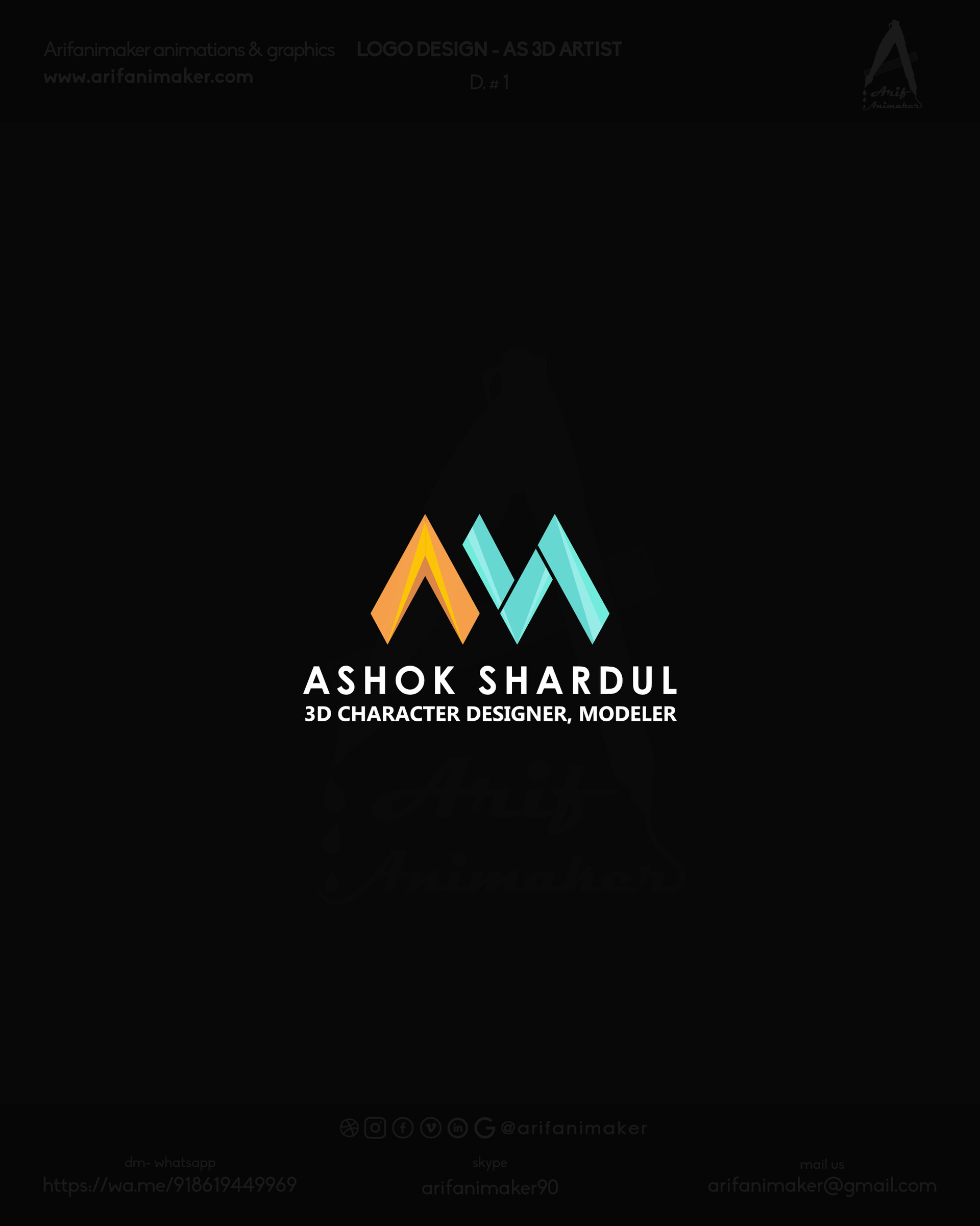 Artstation As 3d Artist Logo D Concept 1 Mohammad Arif