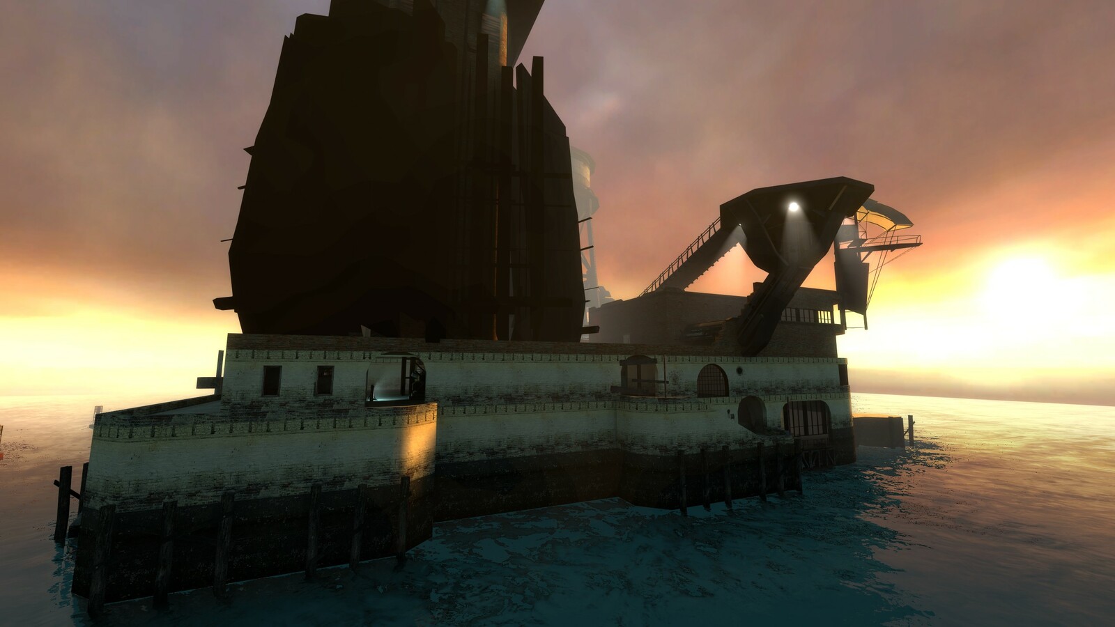 I made a lot of connecting corridors take the player outside the structure to get a cool vista view and help them form their mental map of the level.