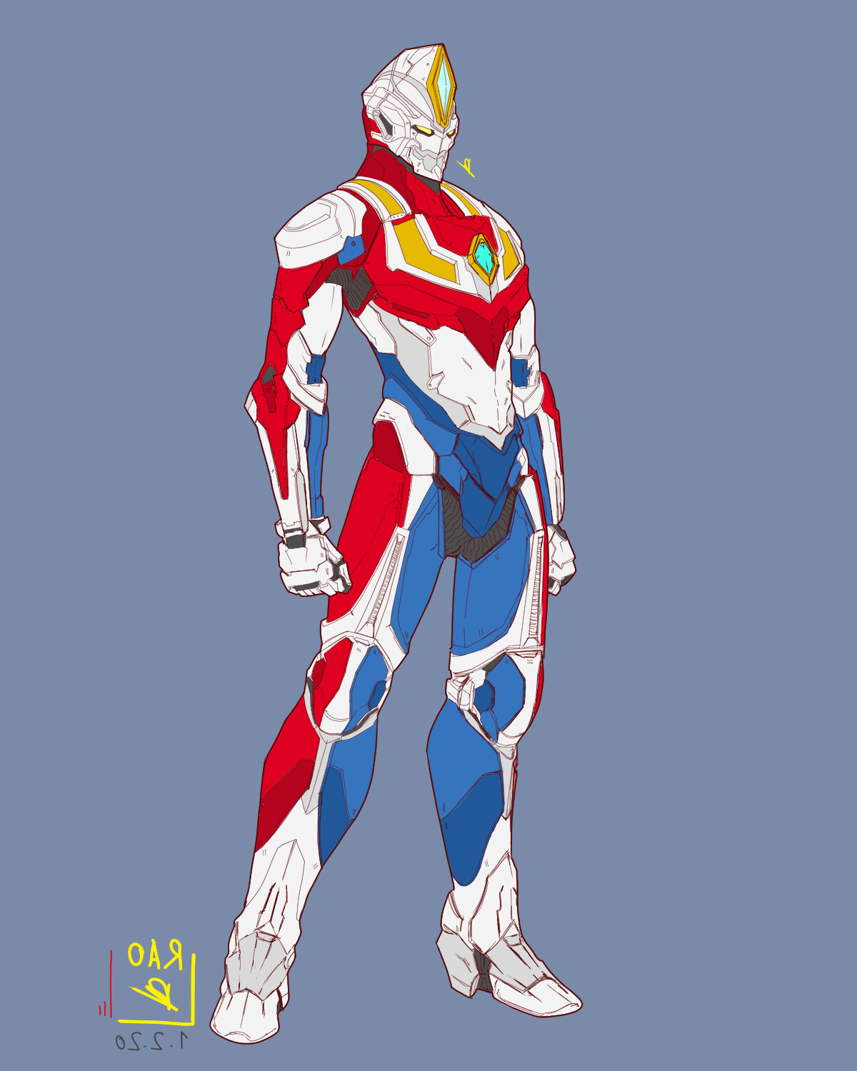 Artstation Ultraman Suit Dyna Concept Design Pravin Rao Santheran
