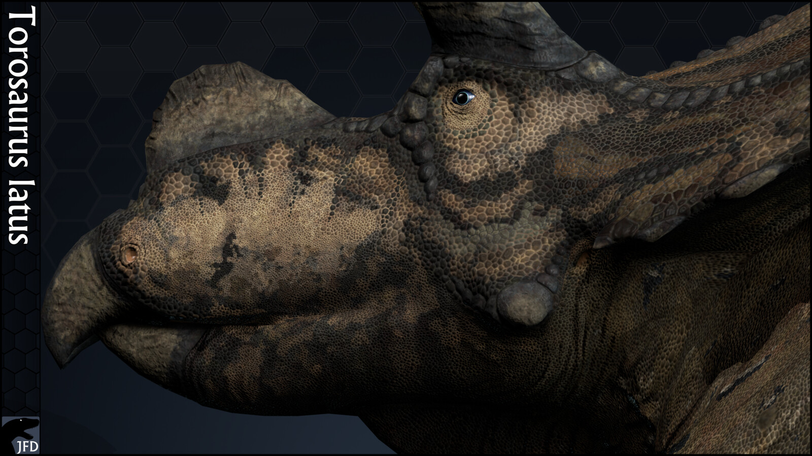Torosaurus latus head full render.
