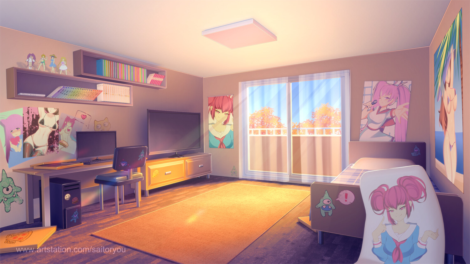 Saito Ryou | Gvenviel - Visual novel background | Room
