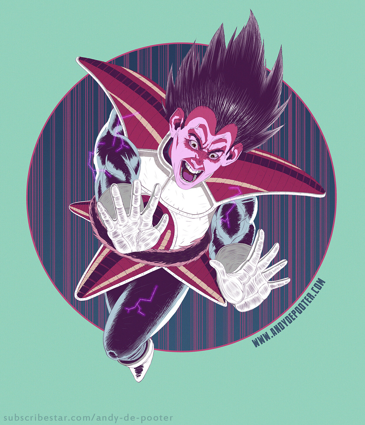 Andy De Pooter Illustrator Dragon Ball Z Vegeta Fan Art