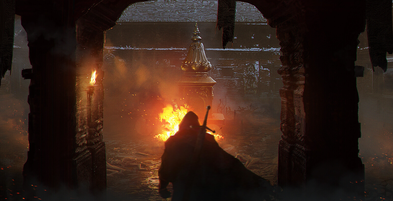 Burning temple