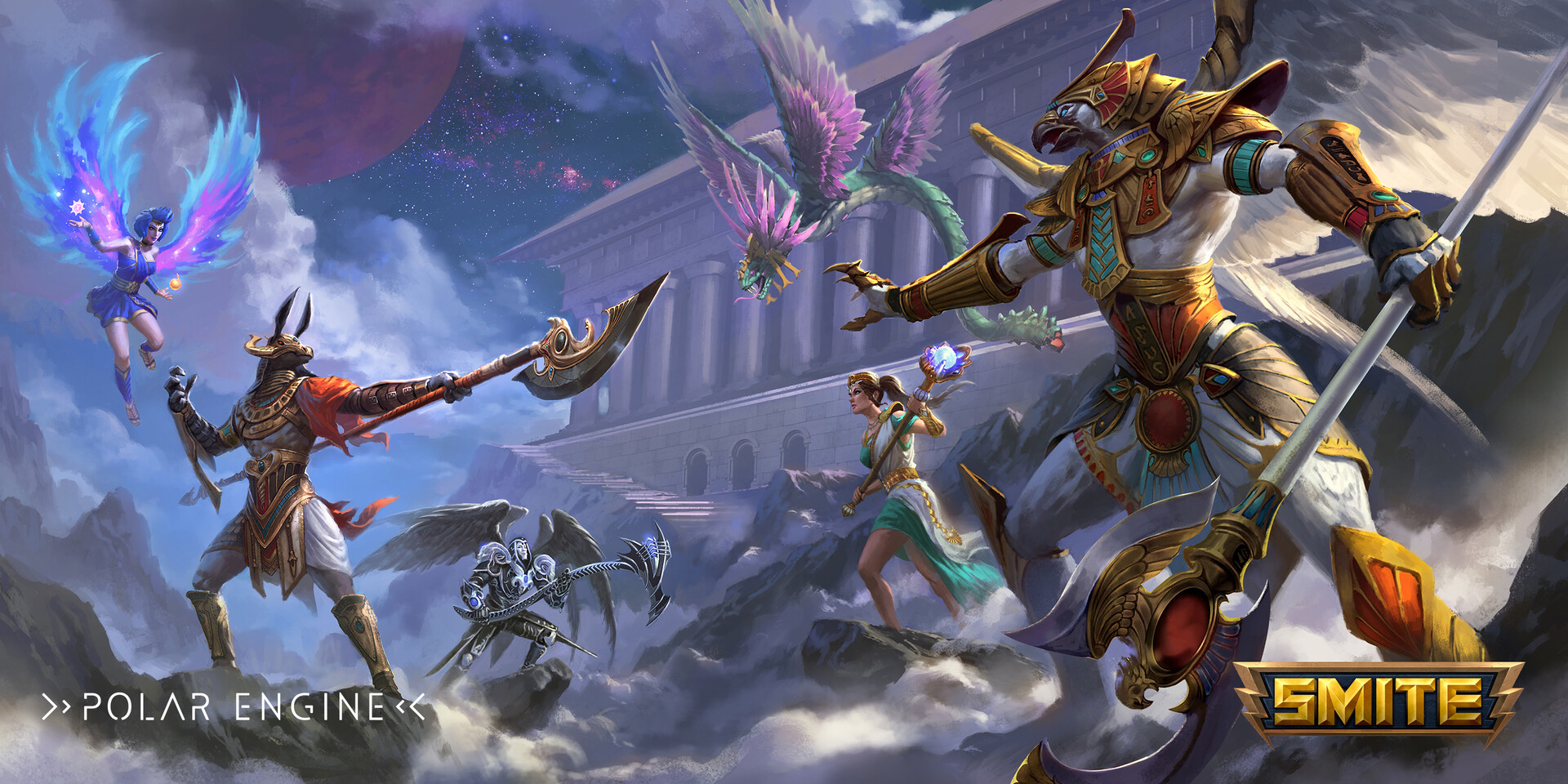 Polar Engine Smite Battleground Of The Gods Horus And Set Key Art There's no knowledge for now. polar engine smite battleground of