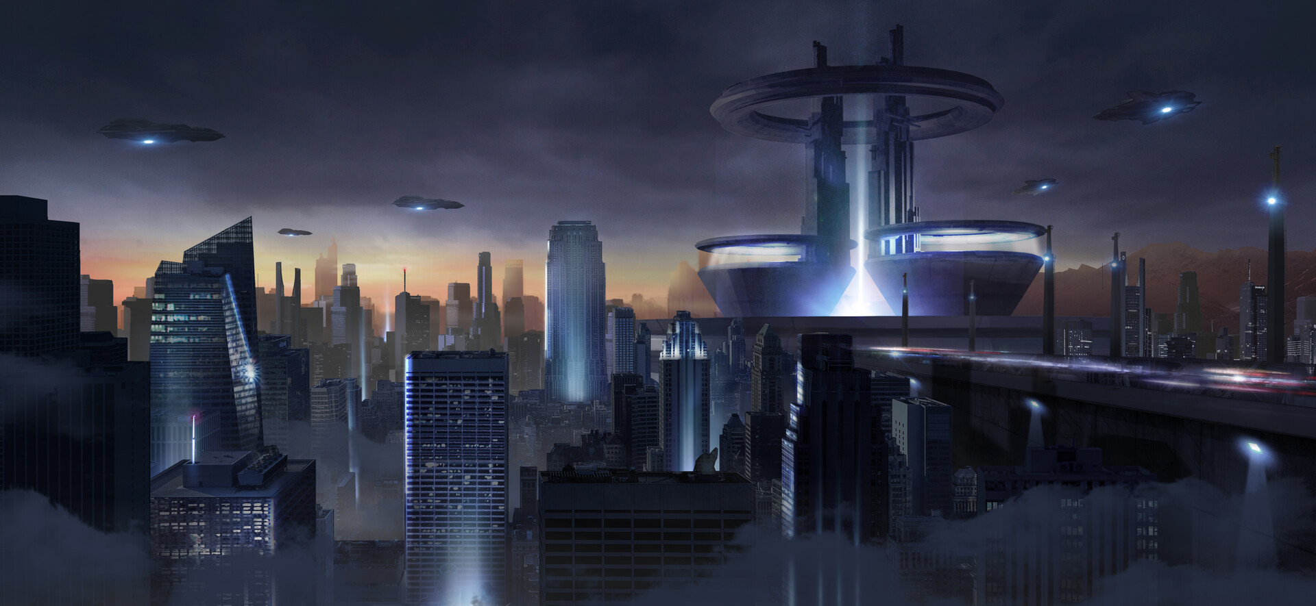 Artstation Dystopian City Digital Matte Painting Chibi Won
