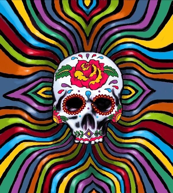 Artstation Psychedelic Candy Skull