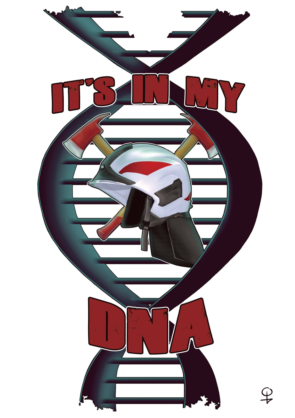 Second version with the DNA strand (white helmet)