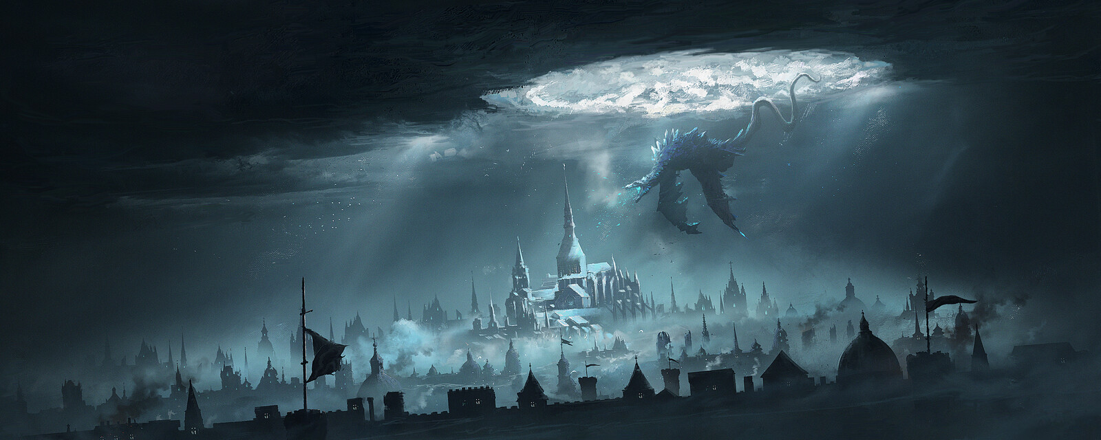 Dragons and city