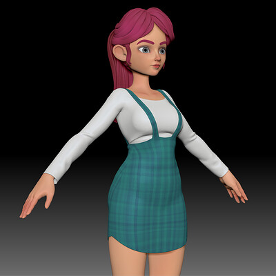 ZBrush Stylized Character Girl Base Mesh - Amy Girl Style 11