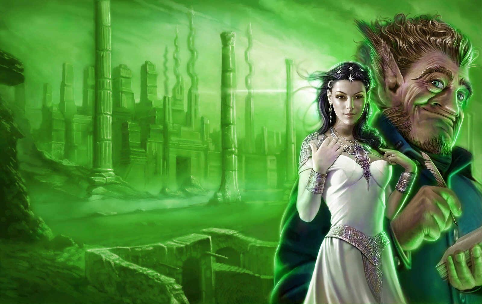 THE FIRES OF HEAVEN - characters are Lanfear and Loial and ancient city