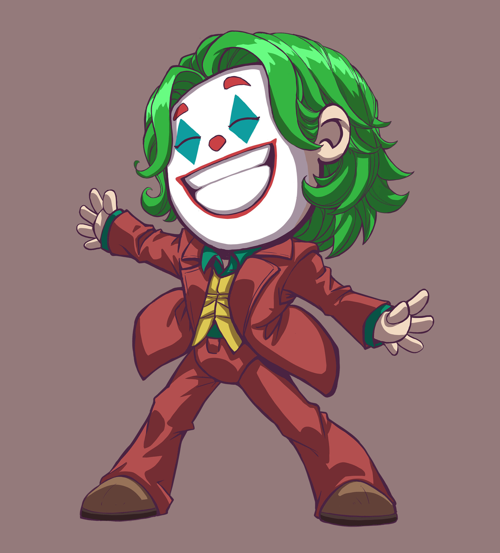 The Joker  Chibi Hình xăm màu trắng Joker