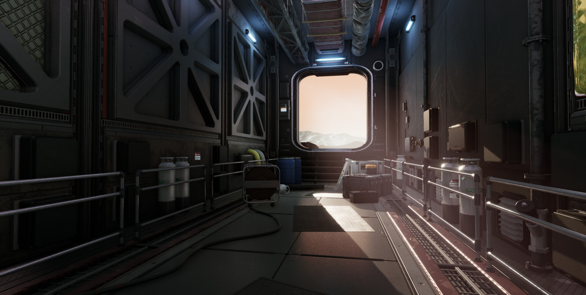 Artstation Space Engineers Style Corridor With World Creator 2 And Ue4 Final Version Naijian Gao
