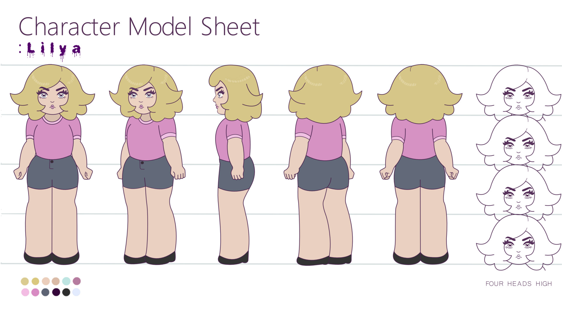 Kendra Cosburn - Lilya: Character Model Sheet