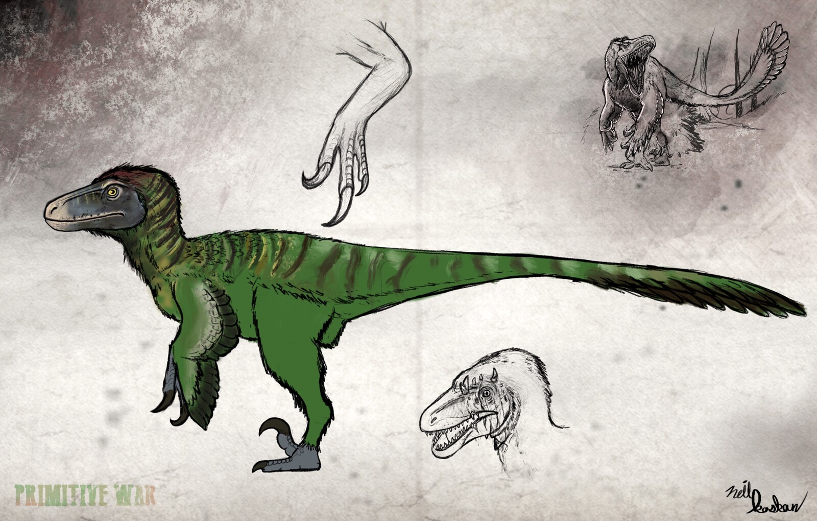 Utahraptor study, as requested by author to ensure a consistent art direction. 
