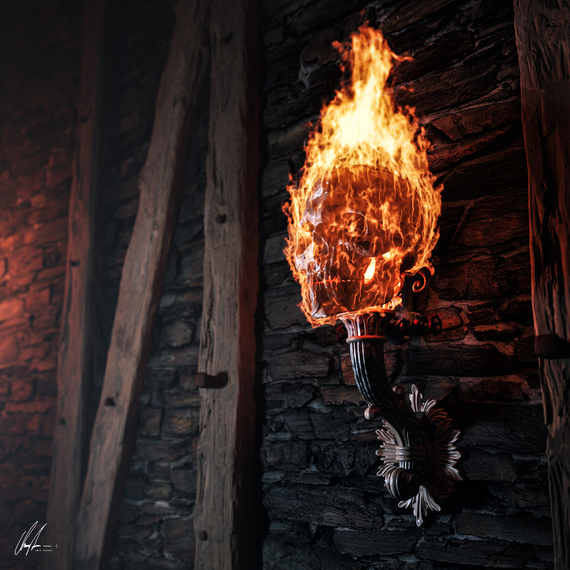 Amir Cherni Skull fire Torch