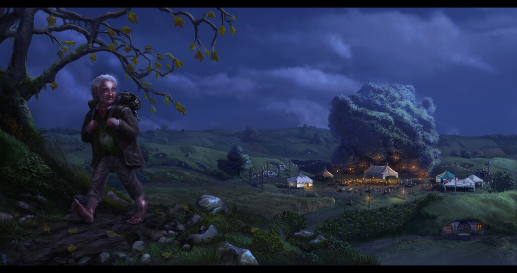 (2001) "Leaving the Shire" . Done in Photoshop.