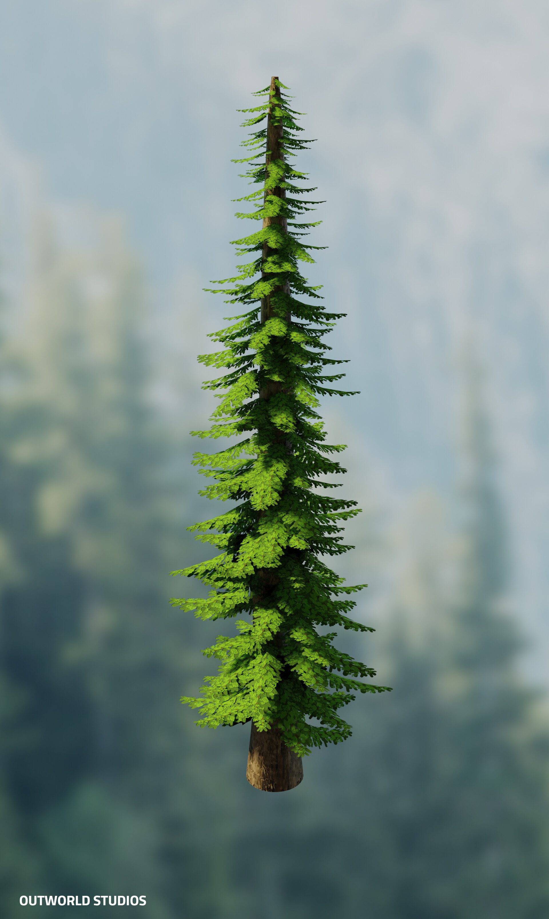 Artstation stylized pine tree