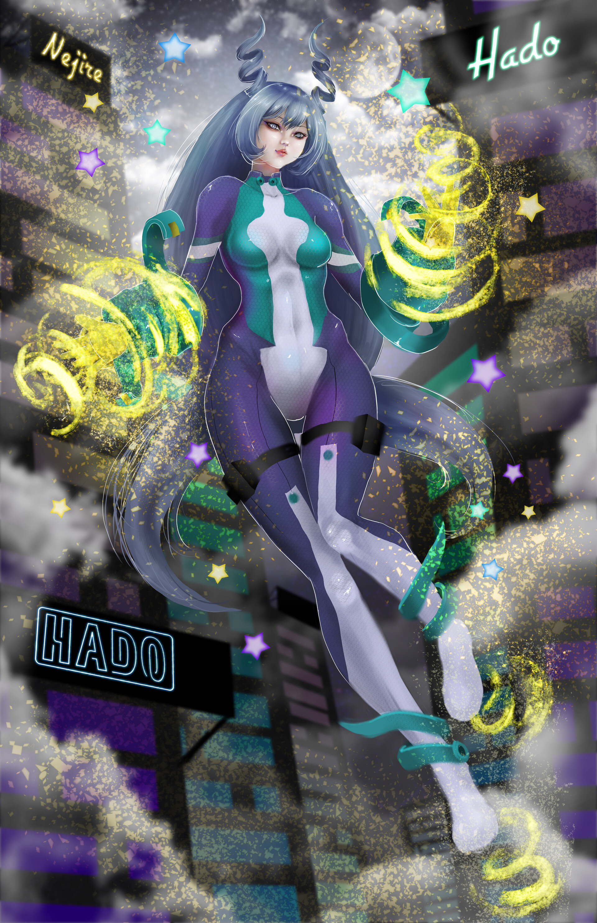 Artstation Fan Art Nejire Hado Boku No Hero Academia David Grez