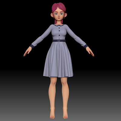 ZBrush Stylized Character Girl Base Mesh - Amy Girl Style 15