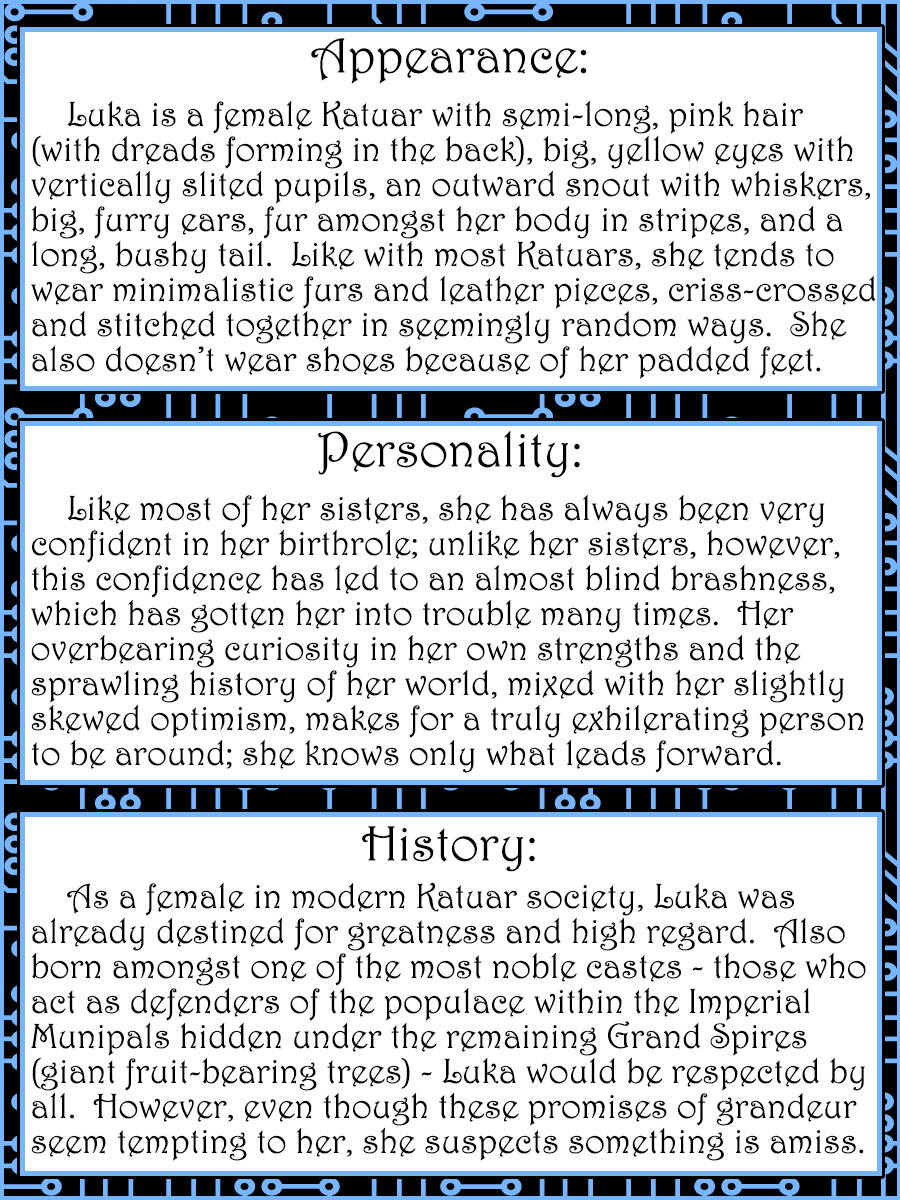 The story character card for Luka