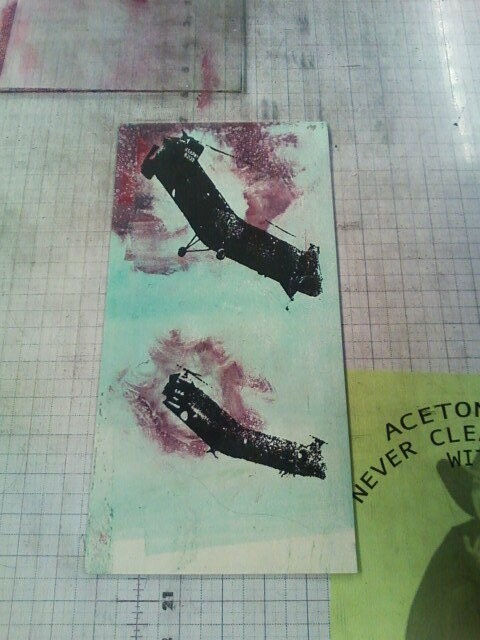 Monotype. You print in reverse after painting ink on plates and using mineral spirits to break it up.