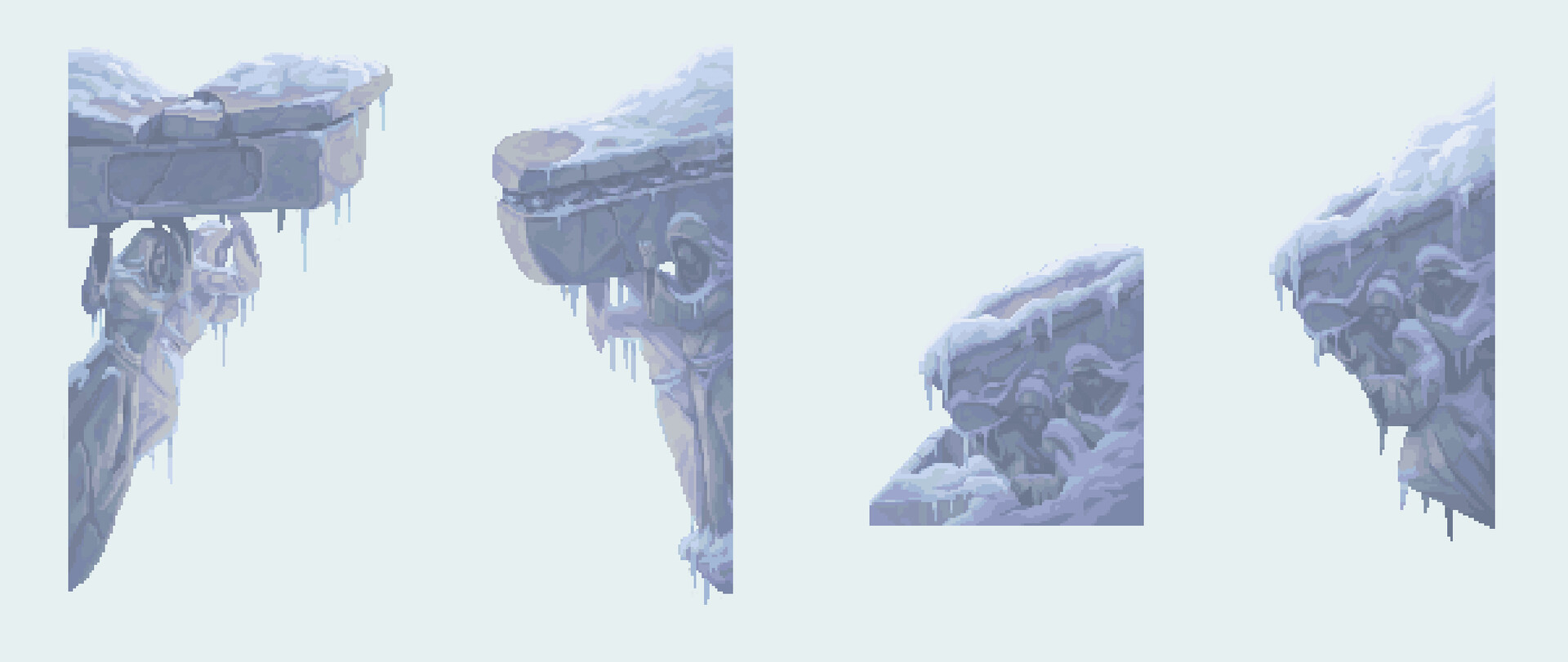 ArtStation Graveyard of the Peaks statues (pixel art)