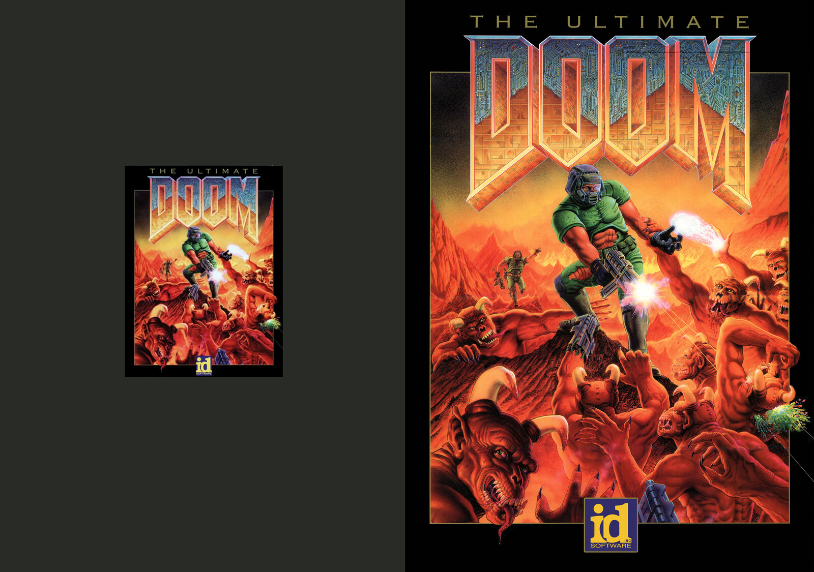 The Ultimate Doom (scan cover vs. retouched)